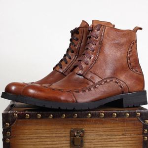 Wholesale Custom Men's Waterproof Ankle Work <b>Boots</b> Fashionable Winter Summer Dress <b>Boots</b> Genuine Leather - Product Image 5