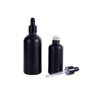 Bouteilles compte-gouttes en verre noir mat dépoli de 30 ml (1 oz) et 60 ml (2 oz) pour huile capillaire, huile d'olive et huile essentielle pour barbe, prix avantageux, origine Chine - Product Image 2