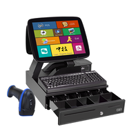 Vente flash : Ordinateur tout-en-un intelligent à écran tactile de 15 pouces avec Windows, 4 Go de RAM, processeur quadricœur 2,4 GHz, imprimante thermique intégrée de 58 mm