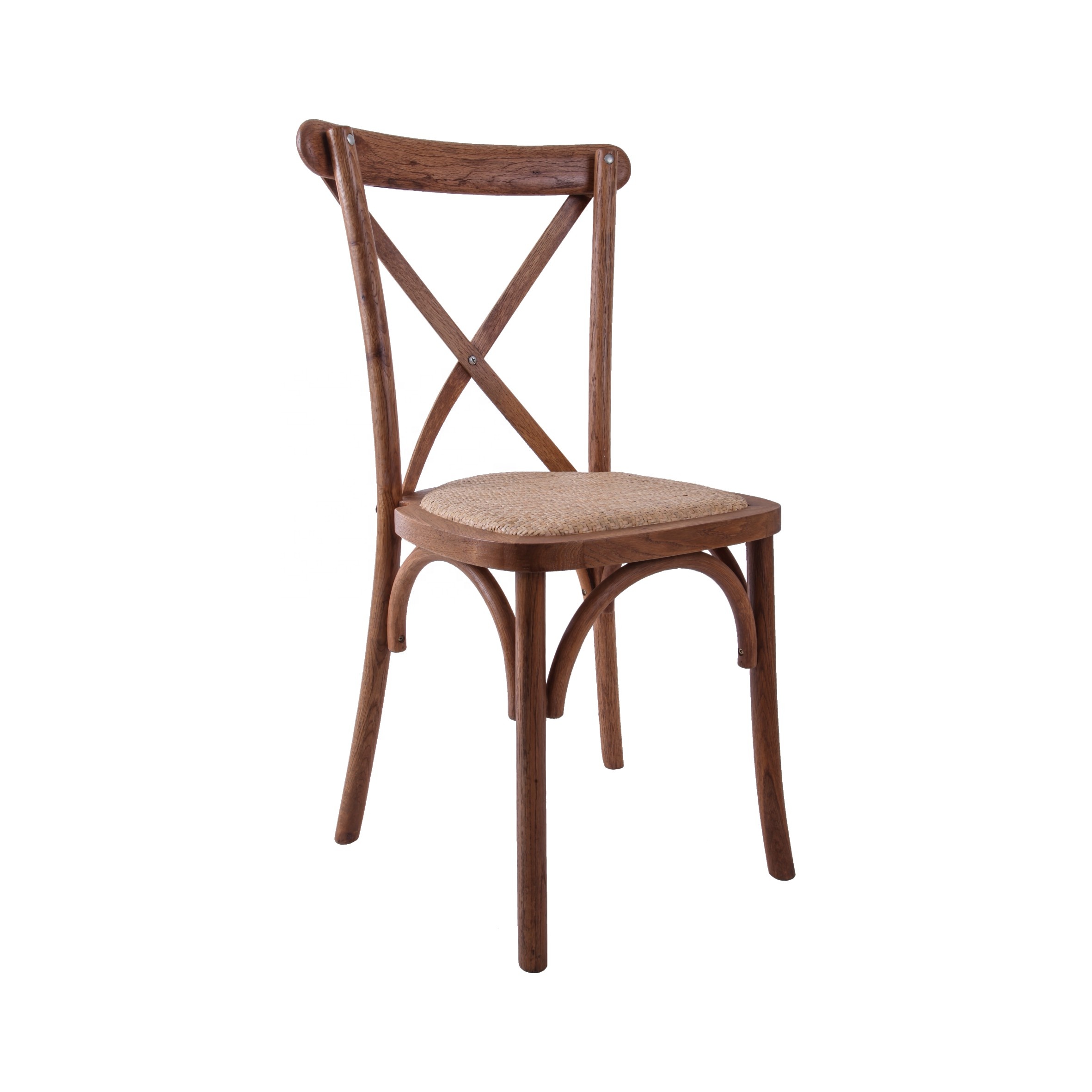 Оптовая продажа, высокое качество, винтажный Штабелируемый, гостиничный ресторан, б/у дубовый деревянный или металлический обеденный стул с перекрестной спинкой