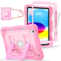 Étui pour tablette avec bandoulière et support réglable intégré au dos pour iPad A16 11" 2025 10e génération 10.9" 2022