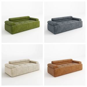 Divano Sezionale Minimalista a Due Posti in Tessuto, Completamente Imbottito in Schiuma, Compresso Sottovuoto, Senza Telaio, Stile Hotel, per <span class=keywords><strong>Soggiorno</strong></span> Piatto - Product Image 6