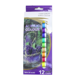 Buena calidad 12 colores pigmento acrílico <span class=keywords><strong>pintura</strong></span> de pared impermeable textil tubo de aluminio niños piedra Diy traje pintado - Product Image 5