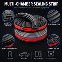 Bande de caoutchouc EPDM autocollante multi-chambres, joint d'étanchéité résistant aux intempéries, amortisseur pour porte, fenêtre, remplacement automobile, soudure