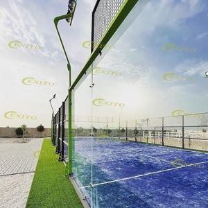 Pista de Pádel Profesional de Alta Calidad Exito con Techo Eléctrico y Césped Artificial, Pista de Tenis de Pádel Panorámica Interior - Product Image 2