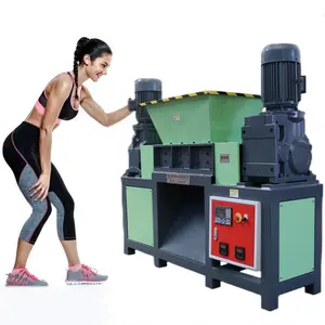 Dete Mini double shaft garbage crushing machine plastic scrap metal shredder machine for plastic recycling metal recycling