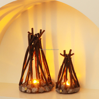 Lampe de table en pierre à LED blanc chaud à intensité variable, veilleuse en forme d'arbre avec batterie rechargeable