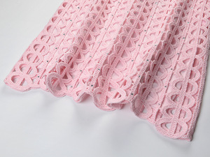 <span class=keywords><strong>Cardigan</strong></span> in maglia rosa a maniche corte, nuovo arrivo estate 2026, con ricami di diamanti, vestibilità <span class=keywords><strong>slim</strong></span>, top casual da donna per feste - Product Image 4