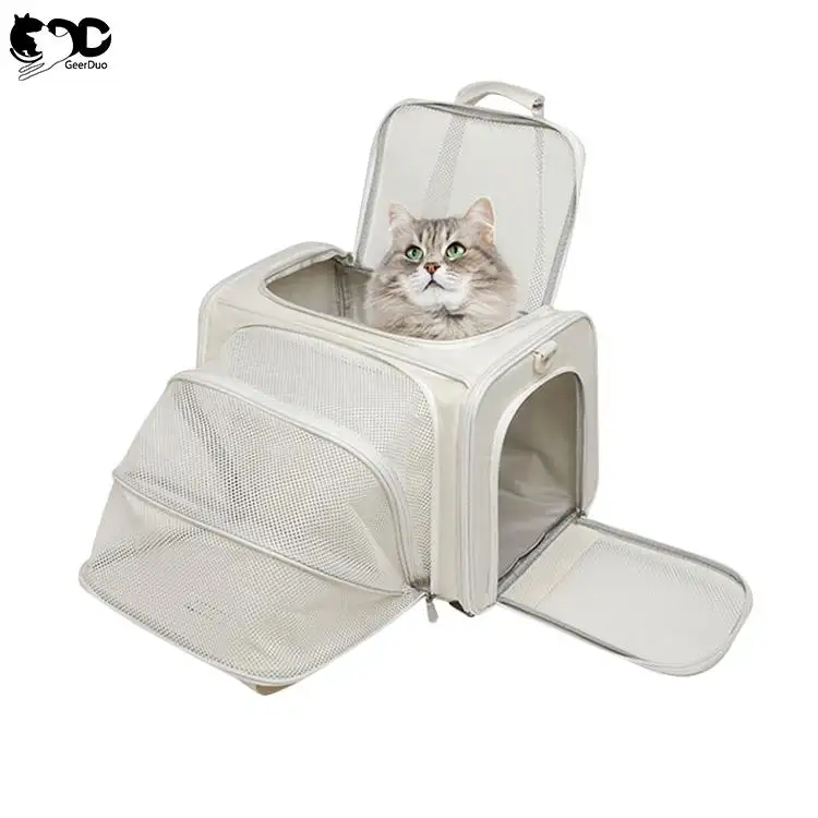 Geerduo - Sacola respirável para transporte de animais de estimação em forma de leque, grande capacidade, para gatos e cães pequenos