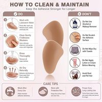 Coussinets en silicone auto-adhésifs réutilisables pour le soutien des hanches et des fesses des femmes - Conception légère, sans couture et lavable