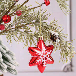 Décoration <span class=keywords><strong>de</strong></span> <span class=keywords><strong>Noël</strong></span> en plastique, pendentif en forme d'étoile à cinq branches, <span class=keywords><strong>de</strong></span> cône <span class=keywords><strong>de</strong></span> pin, <span class=keywords><strong>de</strong></span> gant, <span class=keywords><strong>de</strong></span> canne en sucre, <span class=keywords><strong>de</strong></span> boîte cadeau, style américain, ornement DIY - Product Image 6