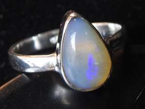 Australian Solid <b>Opal</b> Prong Setting Wedding <b>Ring</b>-<b>Silver</b>-October Birthstone-6.5US Size-Handmade Classic Jewelry Gift-Party-Third - Product Image 3