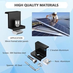 Kit de fixation latérale pour panneau solaire, galvanisé à chaud, noir, pour installation sur toiture - Product Image 5
