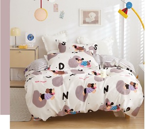 200TC buena calidad 100% algodón sábana dormitorio infantil edredón perro y gato dibujos animados diseños juego de cama - Product Image 5