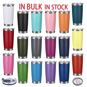 20 oz tumblers toptan toplu duvar vakum yalıtımlı şarap kadehi kapaklı bardak kapak çift duvar 304 paslanmaz çelik su şişesi