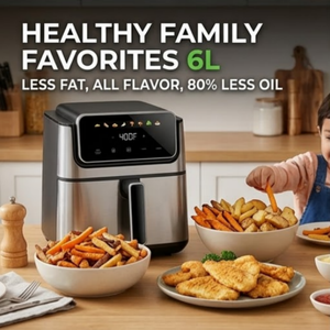 Freidora de Aire Digital Popular de 6L con Olla y Bandeja Desmontables, 8 Programas Preestablecidos, Operación con un Toque para Parejas y Familias Pequeñas - Product Image 5