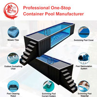 Piscine conteneur mobile en fibre de verre, petite, en acrylique transparent, aspect pierre, pour maison, livraison en Australie et en Afrique du Sud, en vente