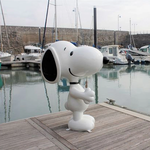 Sculpture de jardin extérieure personnalisée statue d'animal <span class=keywords><strong>Snoopy</strong></span> en fibre de verre grandeur nature - Product Image 5