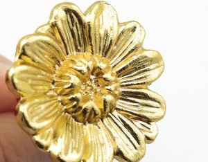 Pro Bamboo Kitchen PCS Zinc Alloy Floral <b>Drawer</b> Knobs Gold Finish X Inches Vintage Craft Decorative Single Hole Pulls For Dresse - Product Image 3