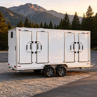 Cabine de toilettes mobile de luxe portable pour l'extérieur, 4 postes, préfabriquée, pour camping, événements et chantiers