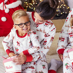 Baifei Ensemble de pyjamas d'hiver en bambou décontractés personnalisés <span class=keywords><strong>pour</strong></span> femmes Nouvelle <span class=keywords><strong>tenue</strong></span> de famille imprimée de <span class=keywords><strong>Noël</strong></span> Pyjamas assortis avec logo avant - Product Image 5