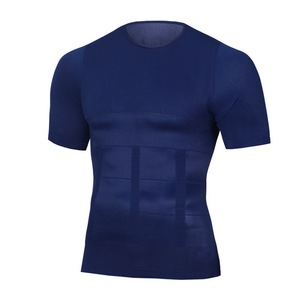 Camiseta Moldeadora de Manga Corta para Hombre, Sin Costuras, Control de Abdomen, Delgada, Transpirable, Absorbe la Humedad, Tallas S M L XL 2XL 3XL, Blanca, Negra, Azul - Product Image 4