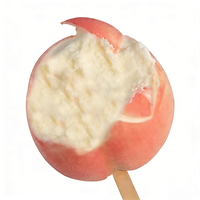 Crème glacée à la pêche halal enrobée d'une croûte croustillante au chocolat, crème glacée virale au goût de fruits, bâtonnets de crème glacée 3D, 75g*12, emballage en boîte