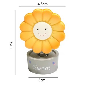 Ornement de voiture en résine Tournesol à tête oscillante, design mignon de haute qualité pour décoration intérieure de voiture et de table, jouet cadeau - Product Image 3