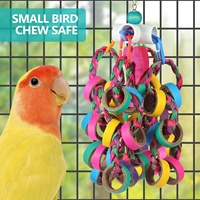 Lot d'anneaux interactifs en papier pour perroquets, décoration suspendue à mordre pour perruches et conures, accessoire de jeu pour volière d'animaux