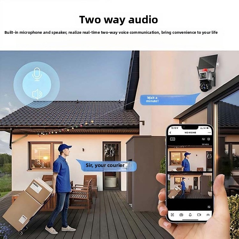 Indoor 10x Zoom Wireless 4G Solar IP66 Waterproof Voice Intercom Camera Night Vision HD Cloud SD Card Storage No Electricity Net · image 2