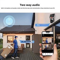 Caméra d'intérieur sans fil 4G solaire avec zoom 10x, étanche IP66, interphone vocal, vision nocturne HD, stockage sur carte SD Cloud, sans électricité ni réseau