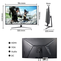 Monitor Gaming OEM ODM de 32 Pulgadas Curvo LED 2K QHD 240Hz 165Hz 1ms 1.07 Mil Millones de Colores Panel VA HDR400 100% SRGB con Baja Luz Azul