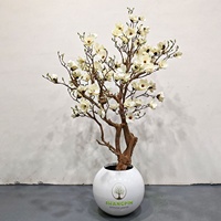 Tik Tok YouTube Instagram Tanaman Bonsai Buatan Terbaru dalam Pot, Pohon Sakura Artifisial Warna Pink Putih untuk Dekorasi Rumah Dalam Ruangan