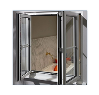 Ventana Abatible de Aluminio, Insonorizada, Resistente al Viento, con Rotura de Puente Térmico, Doble Acristalamiento, Paneles Fijos y Mosquitera