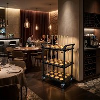 Chariot de recharge pour lampes de table rechargeables pour restaurants et hôtels, chariot à 3 niveaux avec stations de recharge sans fil