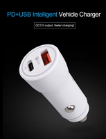 Vente en gros en usine de matériaux métalliques PD QC 5V3A 9V2A 36W 38W 18W simple double port USB type C chargeur de voiture de téléphone portable rapide