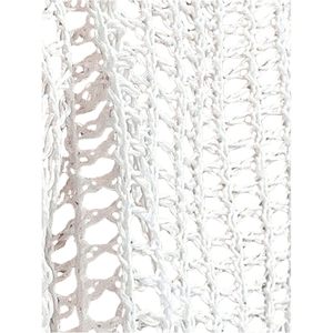 Top de baño de manga larga para mujer, de ganchillo, tejido calado, estilo corto, cuello cuadrado, ajuste holgado, blanco - Product Image 2