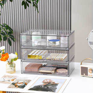Transparent Acrylic Drawer Storage <b>Box</b> Stackable Desktop Organizer For Cosmetics <b>Makeup</b> Stationery Office Supplies Modern - Product Image 2