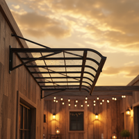 Auvent en alliage d'aluminium durable à câbles, avec panneaux en polycarbonate, motorisé, télécommande, bras pliable, rétractable, pour balcon et terrasse