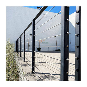 Poteau de balustrade en aluminium avec attaches de <span class=keywords><strong>garde</strong></span>-<span class=keywords><strong>corps</strong></span> en fil d'acier inoxydable pour terrasse extérieure pour villa Installation facile de bricolage - Product Image 6
