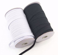 Marchandises prêtes vente chaude 3mm 5mm 6mm 10mm 12mm largeur noir blanc Kitted bande élastique plat tressé bande élastique pour la couture de vêtement