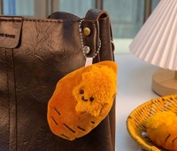 Niedlicher Süßkartoffel-Plüsch-Schlüsselanhänger mit Abnehmbarem Katzen-/Kätzchen-Design Weiches Stofftier-Schlüsselring Fidget-Spielzeug TPR-Material Unisex