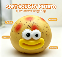 Jouet Squishy Pomme de Terre Mignonne, Simulation de Légume à Visage Amusant, Doux et Croustillant, à Presser et à Pincer, Jouet Sensoriel Anti-Stress, Cadeaux