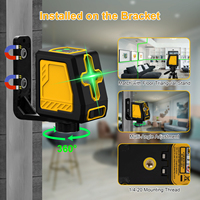 Mini niveau laser croisé à faisceau vert, module unique, 2 lignes, avec support magnétique, qualité industrielle, outil de bricolage pour la construction domestique