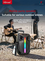 Extérieur Home Party Trolley Subwoofer Boombox Haut-parleur portable Micro sans fil Haut-parleur en plastique