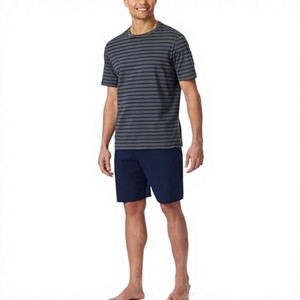 Conjunto de Pijama de Verano para Hombre, Cómodo, Transpirable, de Punto, Modal, de Manga Corta, Informal, Sólido - Product Image 2