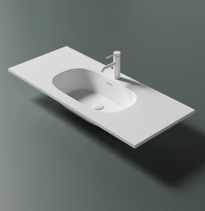 Интегрированная современная тумба для ванной с мраморной квадратной раковиной, бесшовная, настенная, с легкой очисткой - Product Image 6