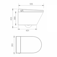 Toilette intelligente électrique monobloc en céramique à cadre dissimulé Toilette intelligente suspendue au mur avec réservoir intégré