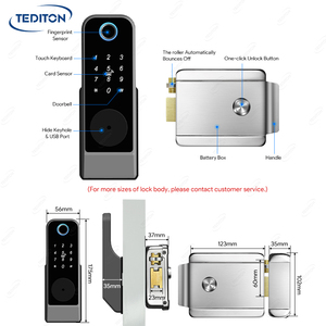 Cerradura Inteligente Electrónica Impermeable Tediton <span class=keywords><strong>para</strong></span> <span class=keywords><strong>Exteriores</strong></span>, Interiores, Garajes y Portones con Código de Huella Digital, TTlock, Aplicación Tuya - Product Image 5