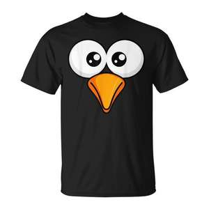 T-shirt d'Halloween facile à porter avec motif d'oiseau bleu pour le visage - Product Image 1